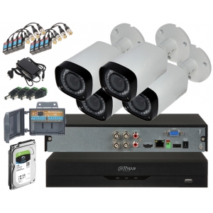 Zestaw monitoring Dahua 4 kamery HAC-HFW1200RP-VF-27135 Full HD 2Mpx Motozoom IR-30m